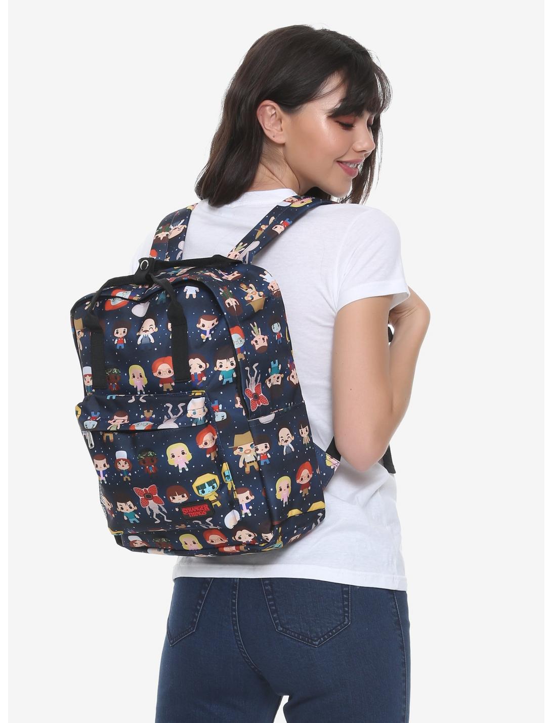 Stranger Things Chibi Character Print Backpack, , hi-res