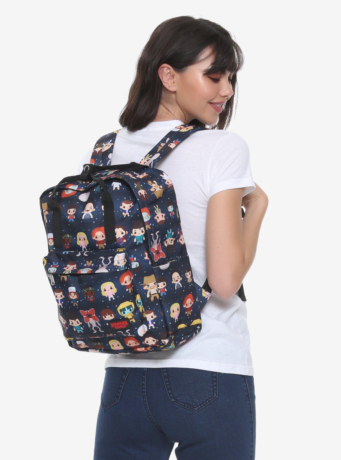 Stranger Things Chibi Character Print Backpack, , hi-res
