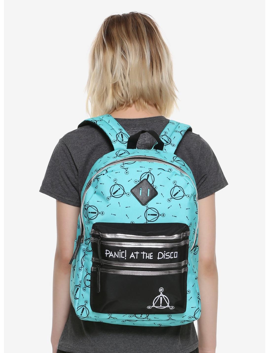 Panic! At The Disco Teal Double Zipper Backpack, , hi-res