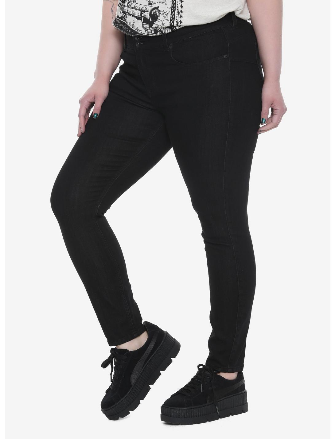 Blackheart Black Super Skinny Jeans Plus Size, BLACK, hi-res