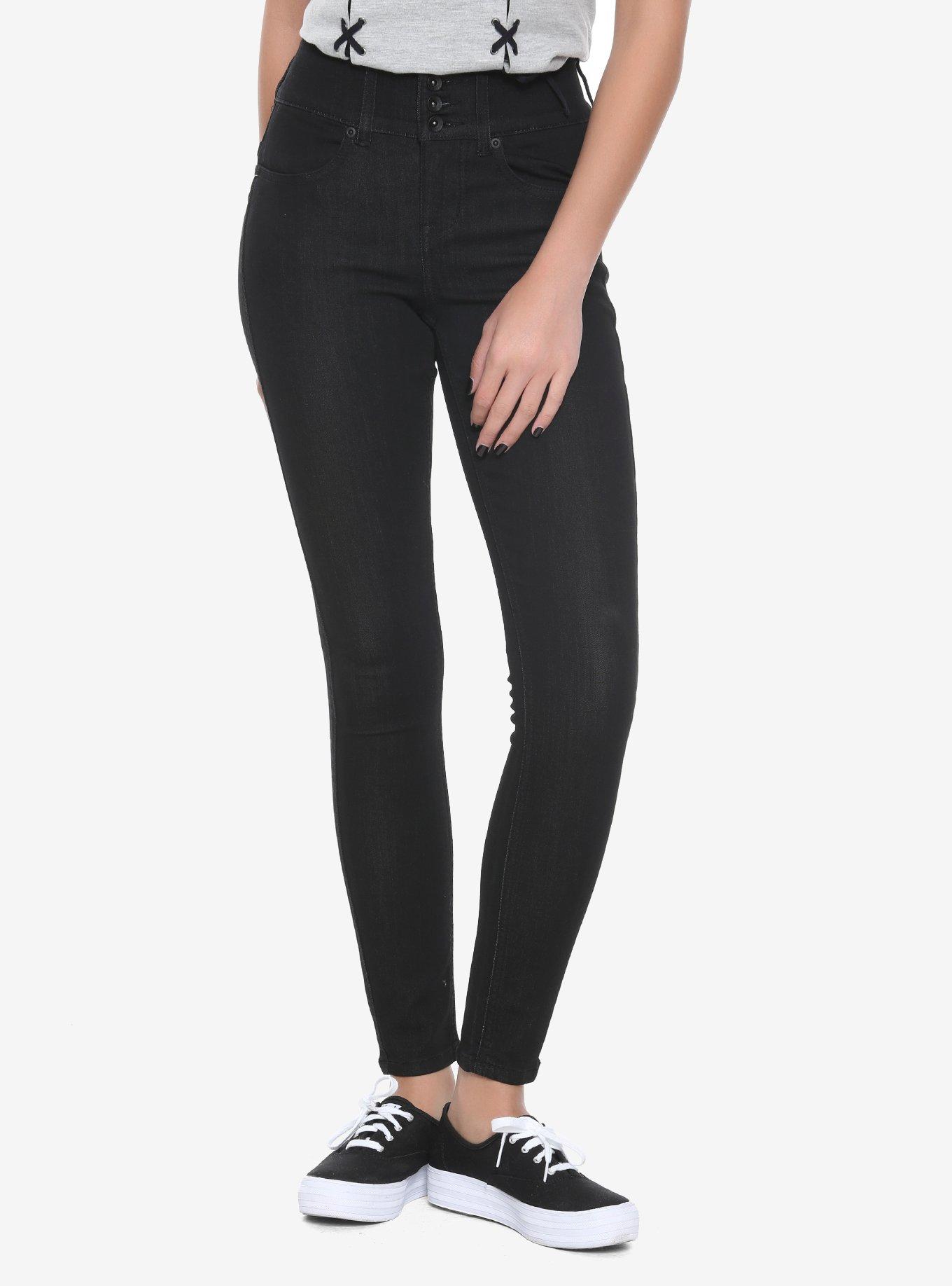 Blackheart Black Super Skinny Jeans, BLACK, hi-res