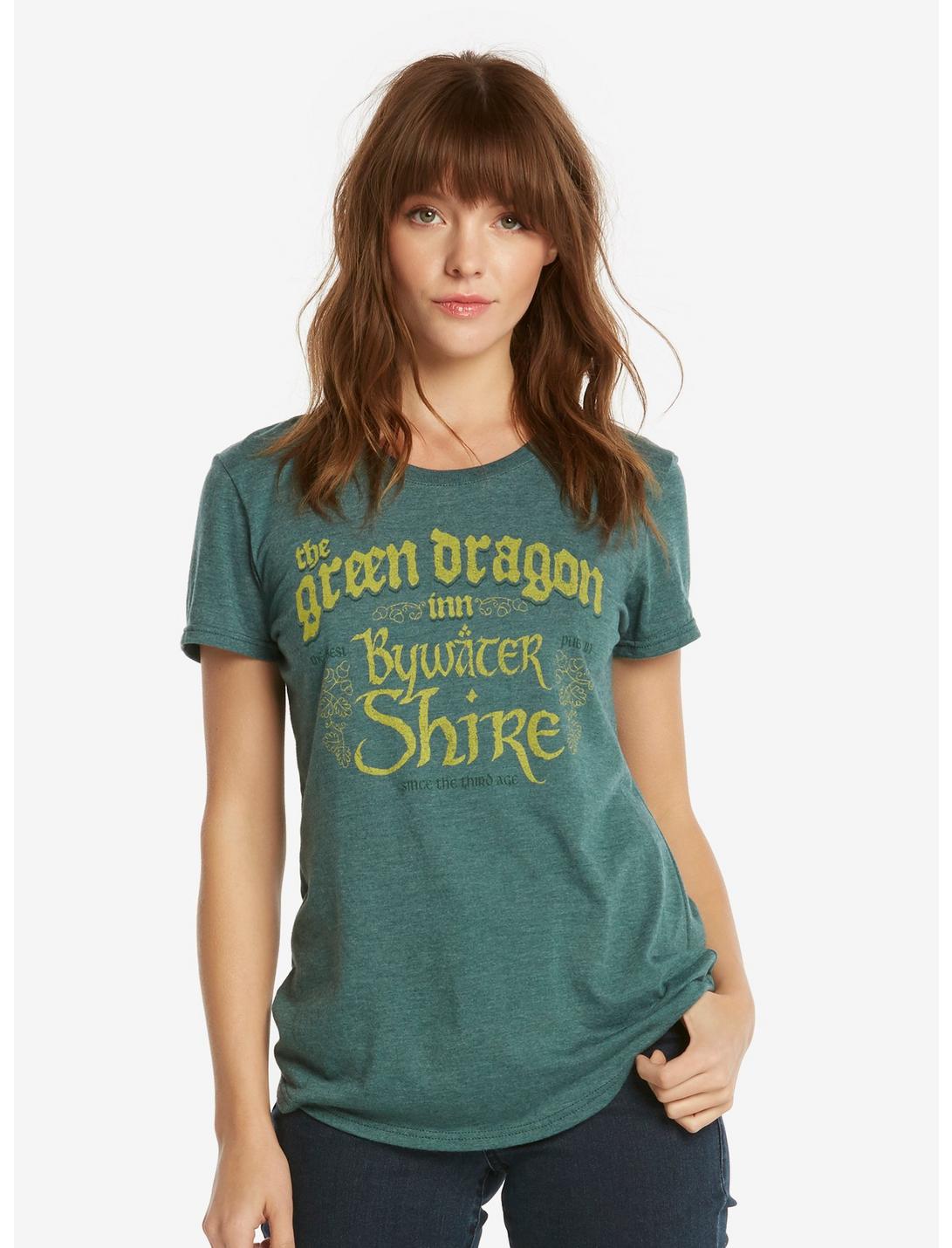 The Lord Of The Rings Green Dragon Inn Womens Tee - BoxLunch Exclusive, GREEN, hi-res
