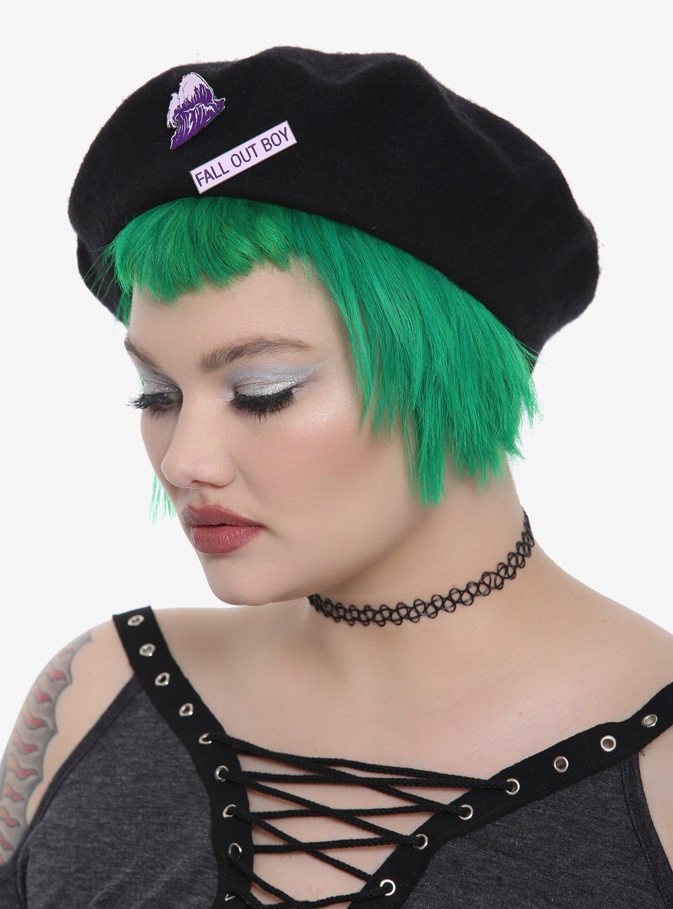 Fall Out Boy Black Wool Felt Beret, , hi-res