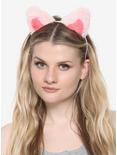 Pink Fuzzy Cat Ear Headband, , hi-res