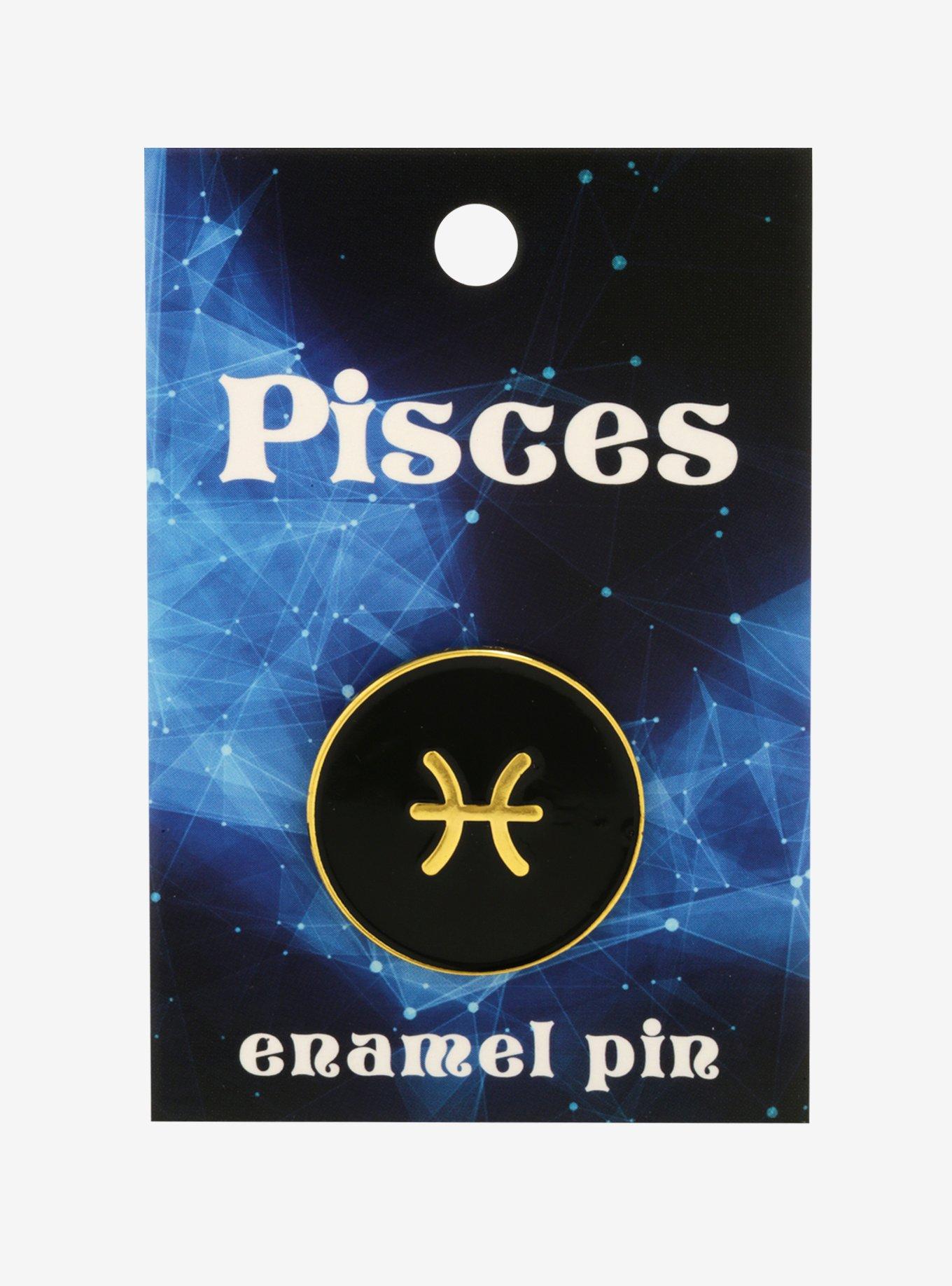 Pisces Zodiac Symbol Enamel Pin, , hi-res