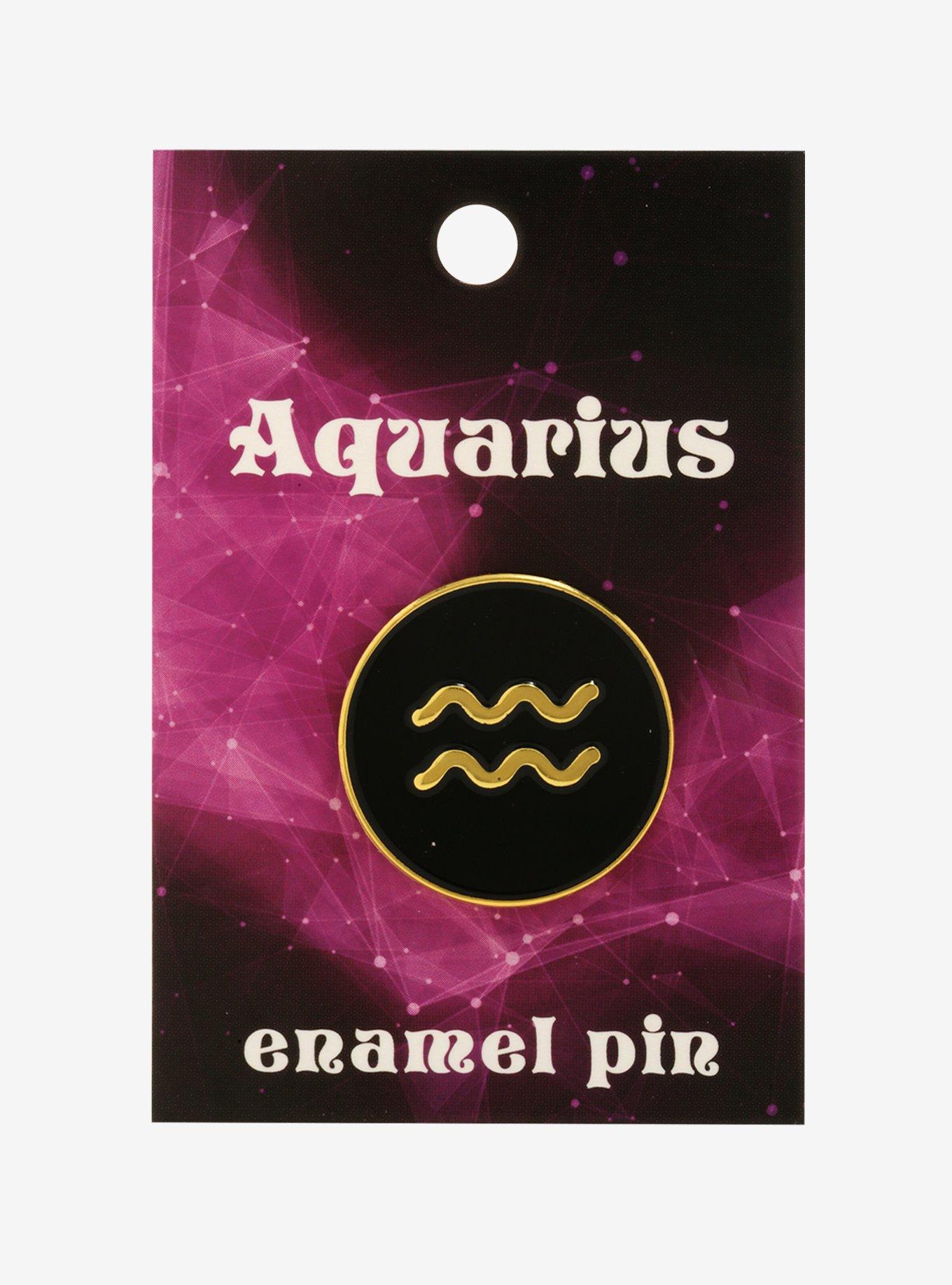 Aquarius Zodiac Symbol Enamel Pin, , hi-res