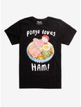 Studio Ghibli Ponyo Loves Ham T-Shirt, BLACK, hi-res