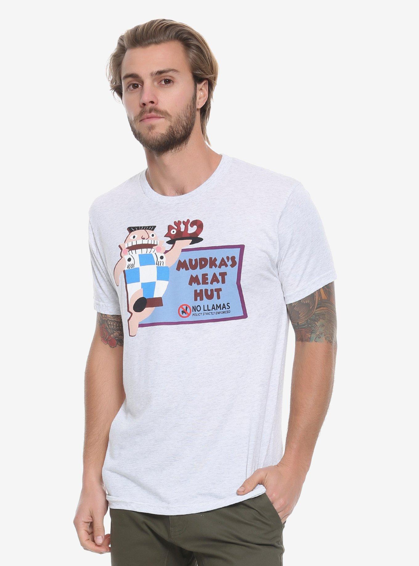 Disney The Emperor's New Groove Mudka's Meat Hut T-Shirt - BoxLunch Exclusive, GREY, hi-res