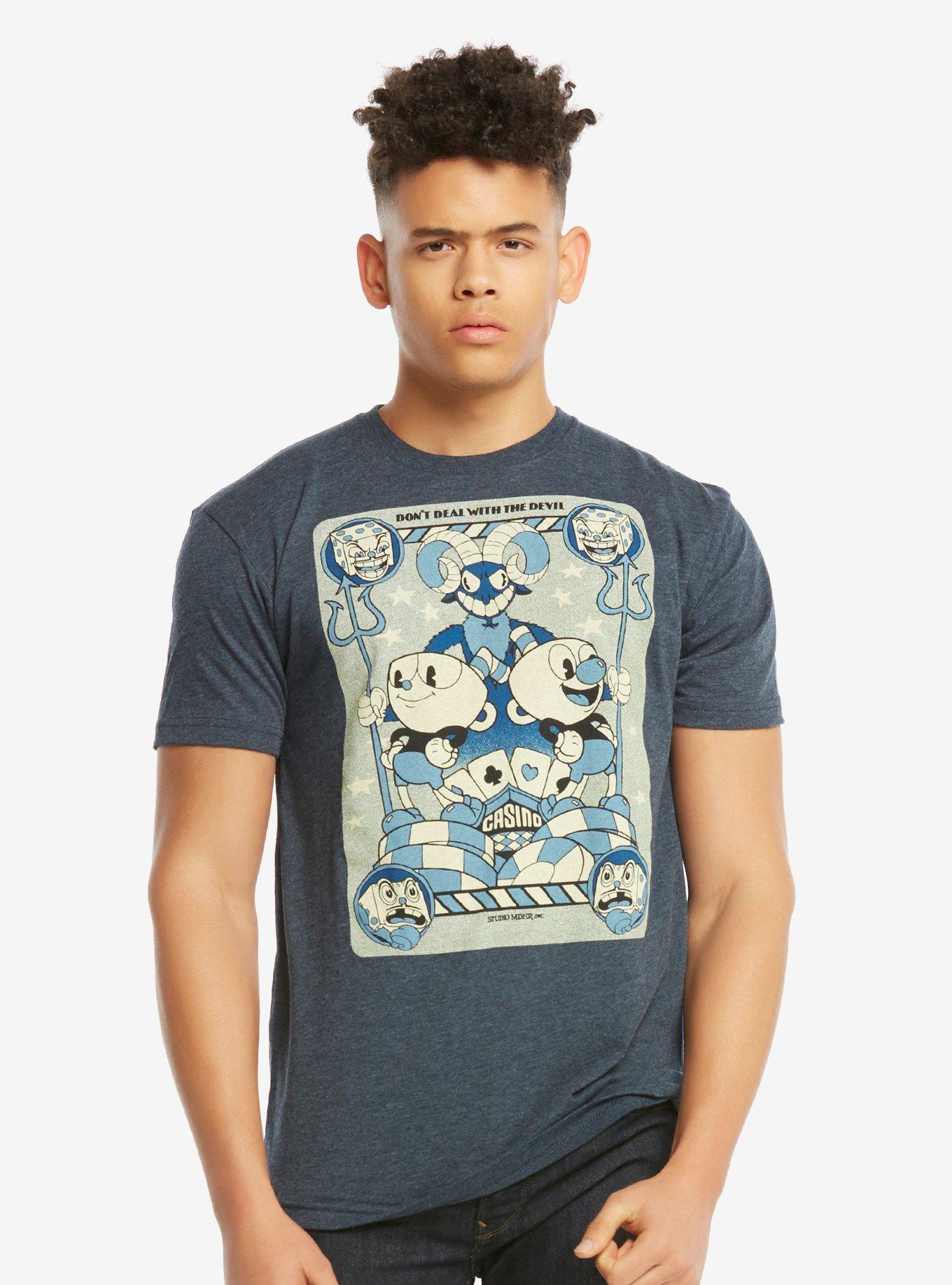 Cuphead Casino T-Shirt - BoxLunch Exclusive, BLUE, hi-res
