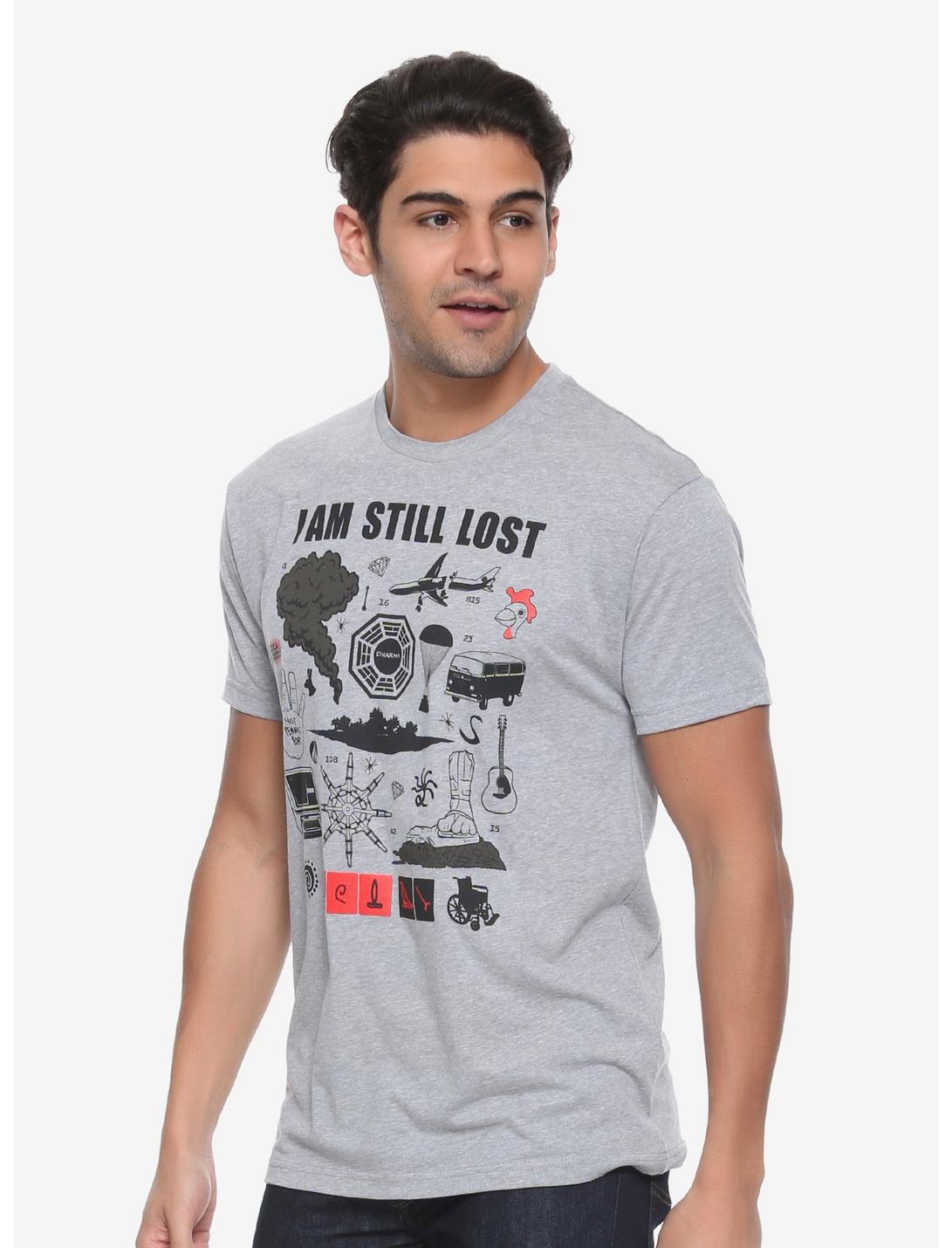 Lost Still Lost T-Shirt - BoxLunch Exclusive, GREY, hi-res