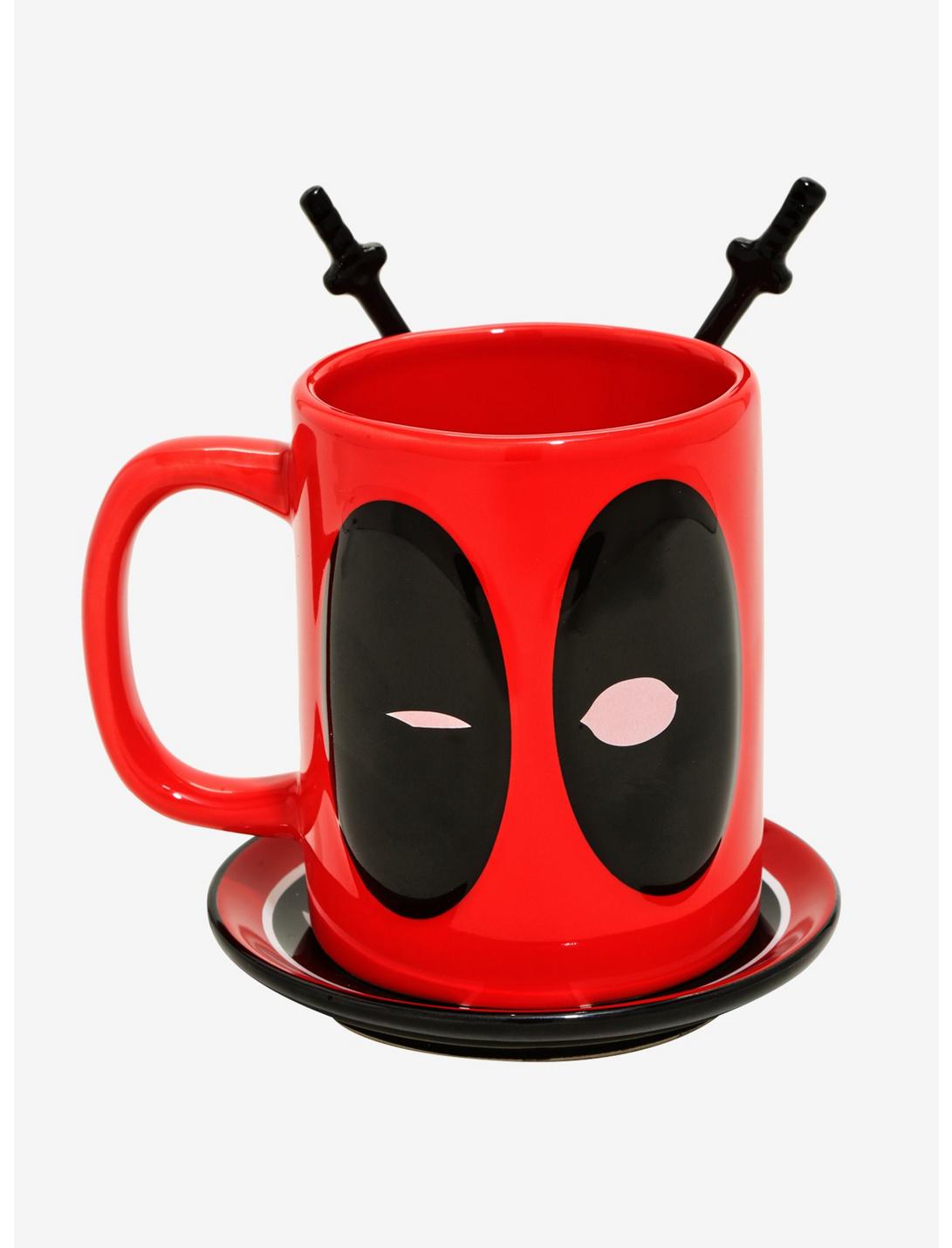 Marvel Deadpool Mug With Spoons And Coaster - BoxLunch Exclusive, , hi-res
