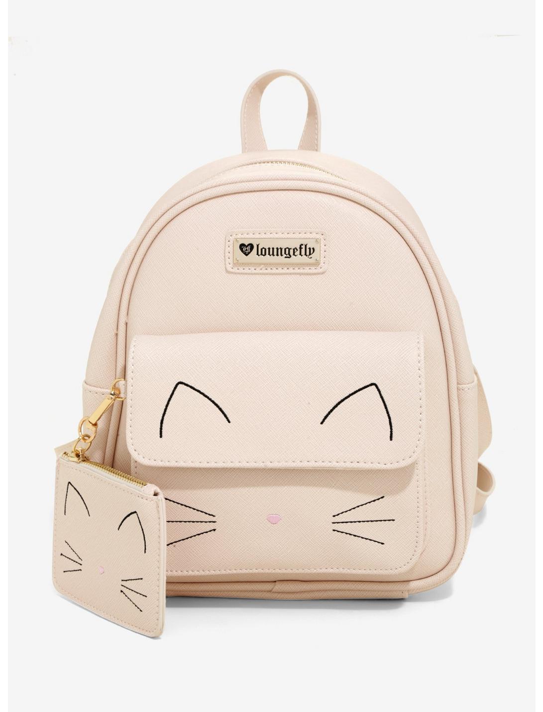 Loungefly Cat Face Mini Backpack And Coin Purse - BoxLunch Exclusive, , hi-res