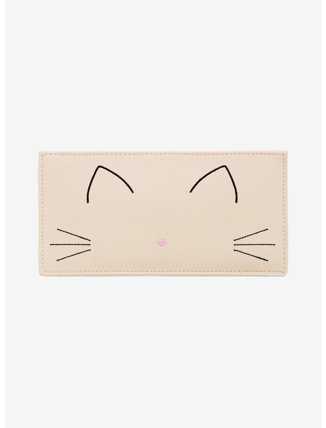 Loungefly Cat Face Flat Wallet - BoxLunch Exclusive, , hi-res