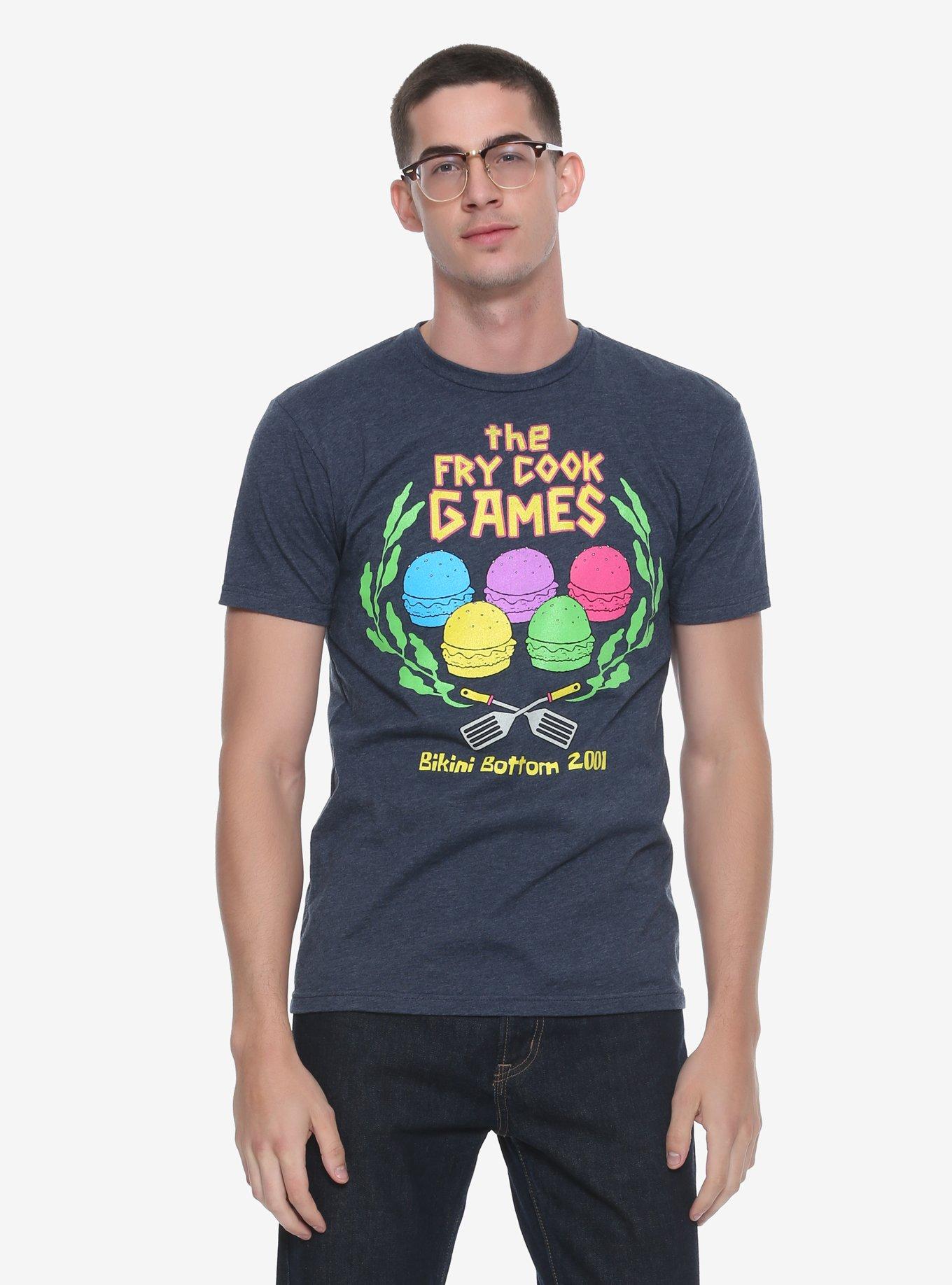 SpongeBob SquarePants Fry Cook Games T-Shirt - BoxLunch Exclusive, BLUE, hi-res