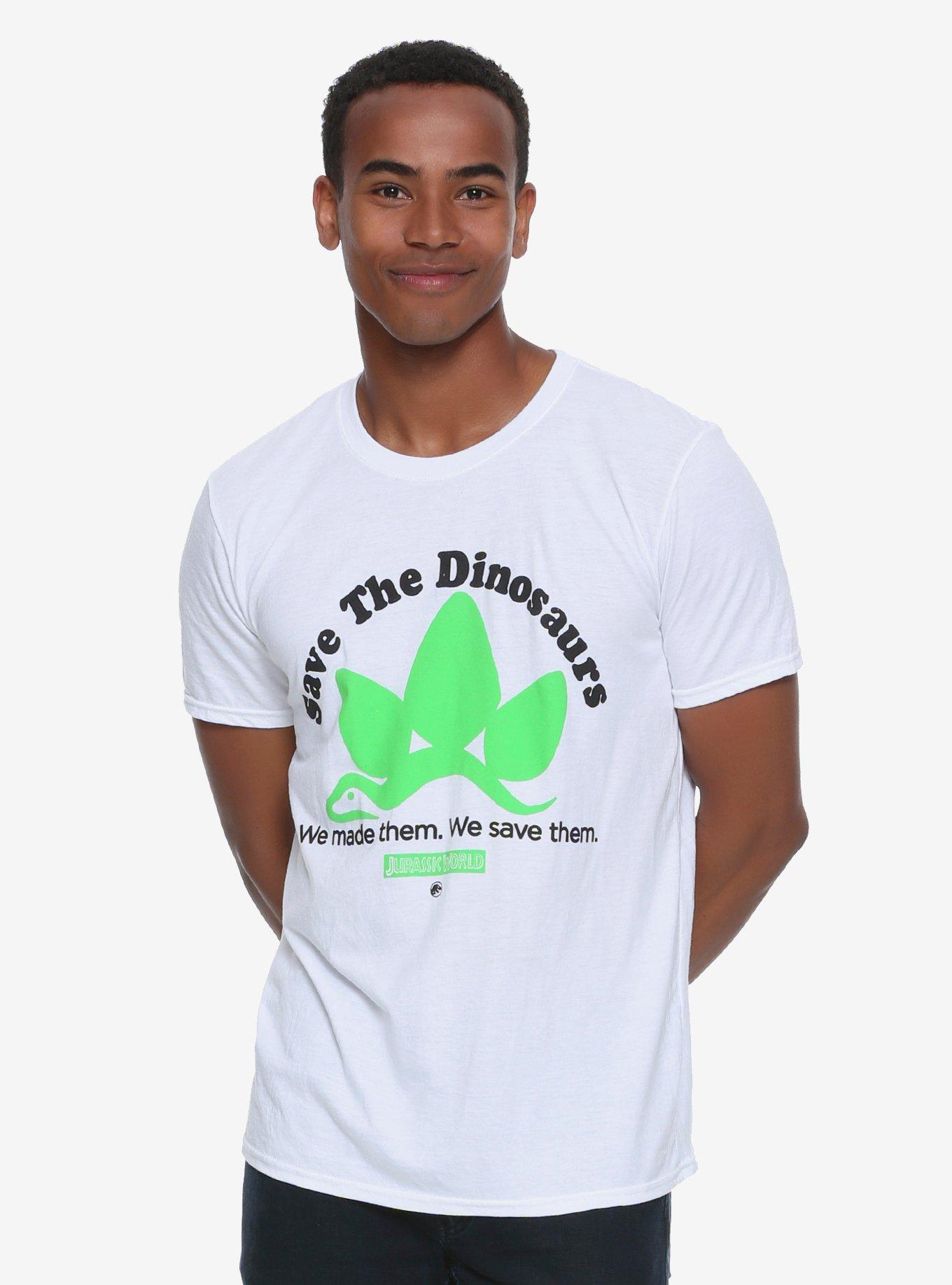 Jurassic World Save The Dinosaurs T-Shirt - BoxLunch Exclusive, WHITE, hi-res