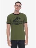 Jurassic Park Logo Ringer T-Shirt, GREEN, hi-res