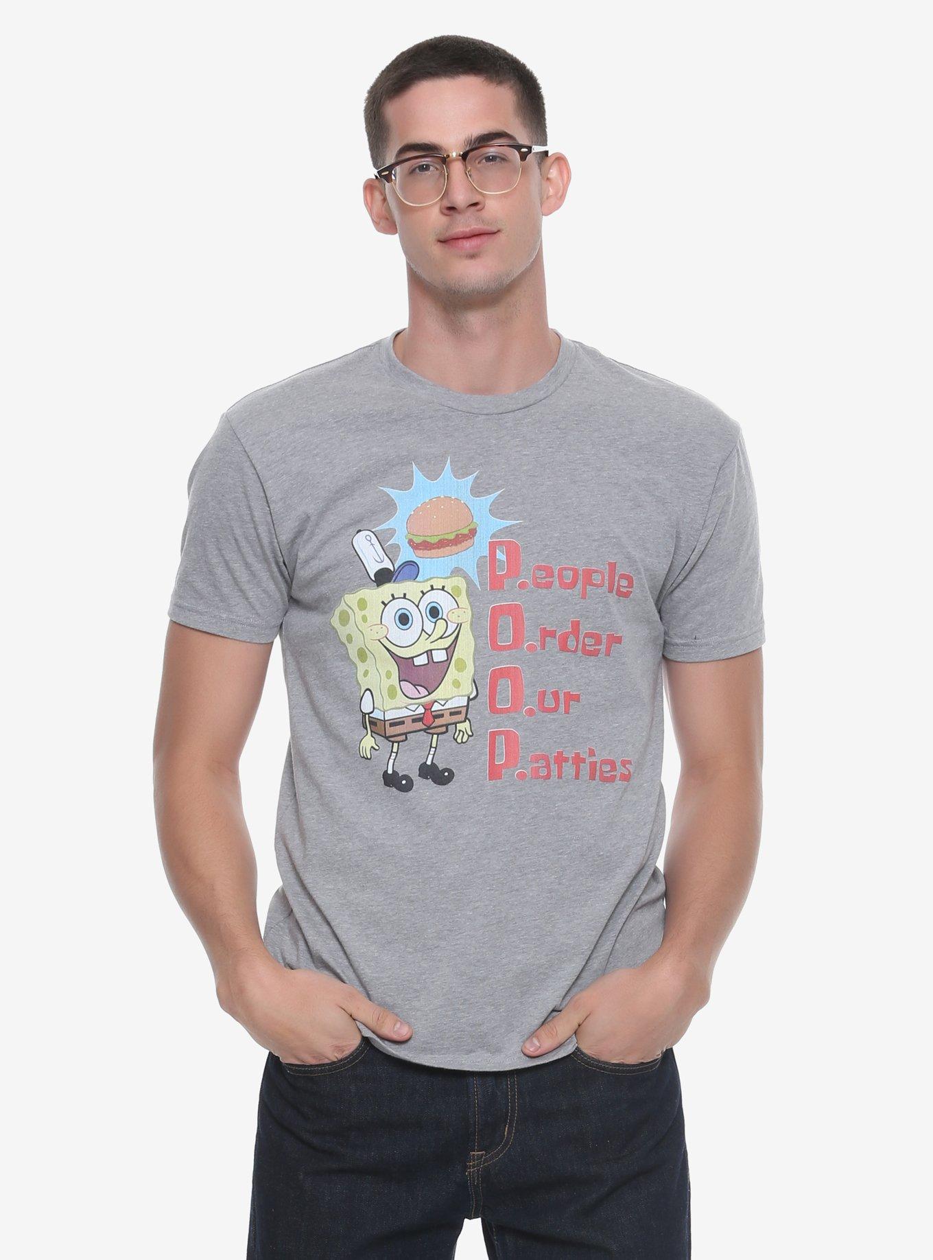 SpongeBob SquarePants P.O.O.P. T-Shirt - BoxLunch Exclusive, GREY, hi-res