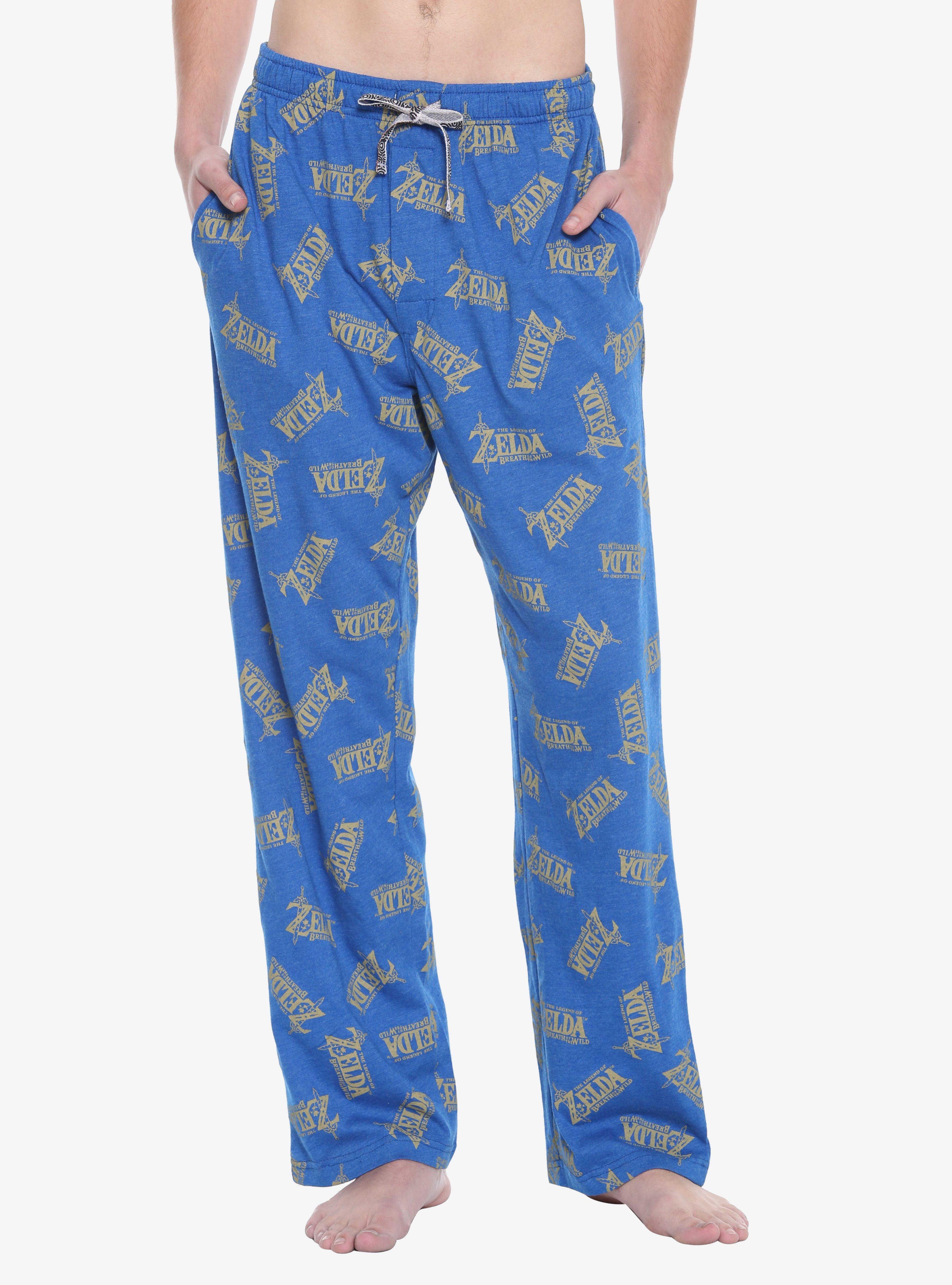 The Legend Of Zelda Blue Logo Guys Pajama Pants