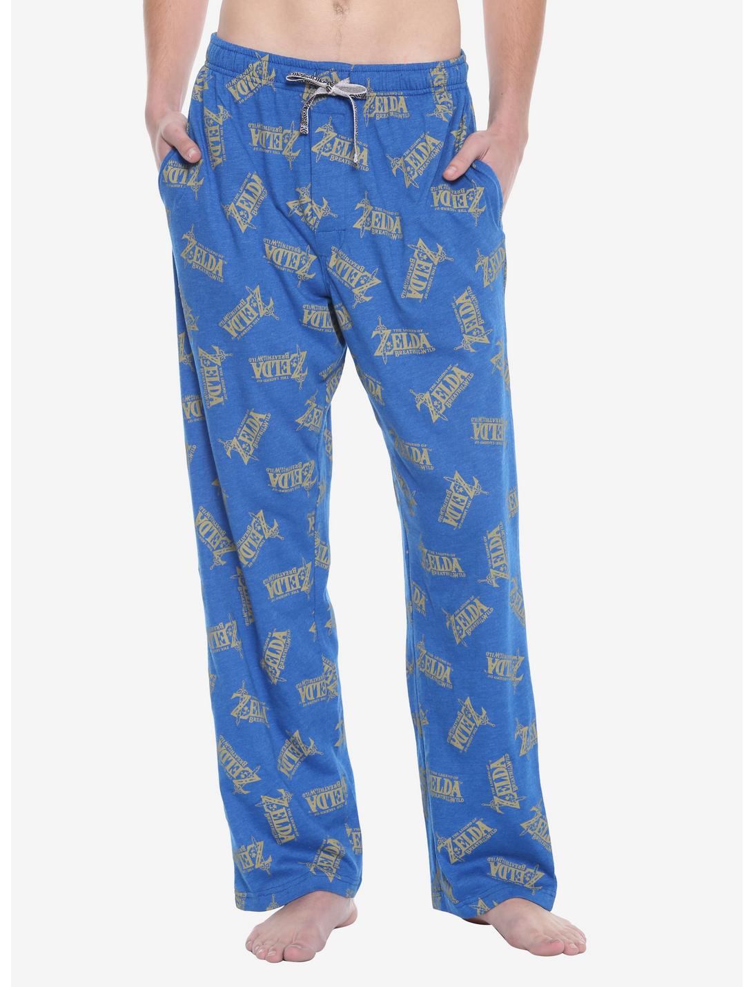 The Legend Of Zelda Blue Logo Guys Pajama Pants, BLUE, hi-res