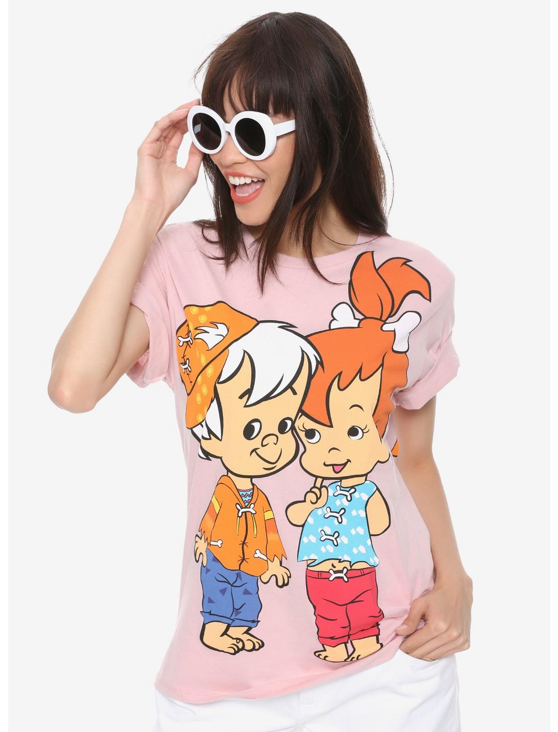 The Flintstones Pebbles & Bamm-Bamm Girls T-Shirt, PINK, hi-res