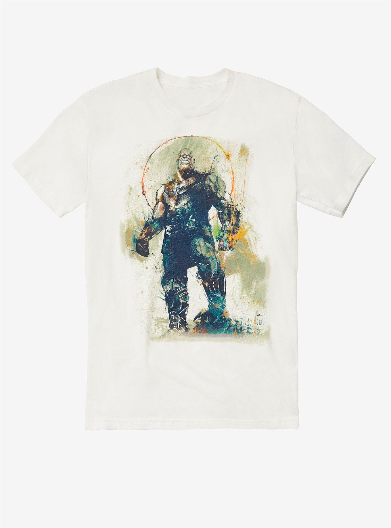 Marvel Avengers: Infinity War Thanos Sketch Splatter T-Shirt Hot Topic Exclusive, MULTI, hi-res