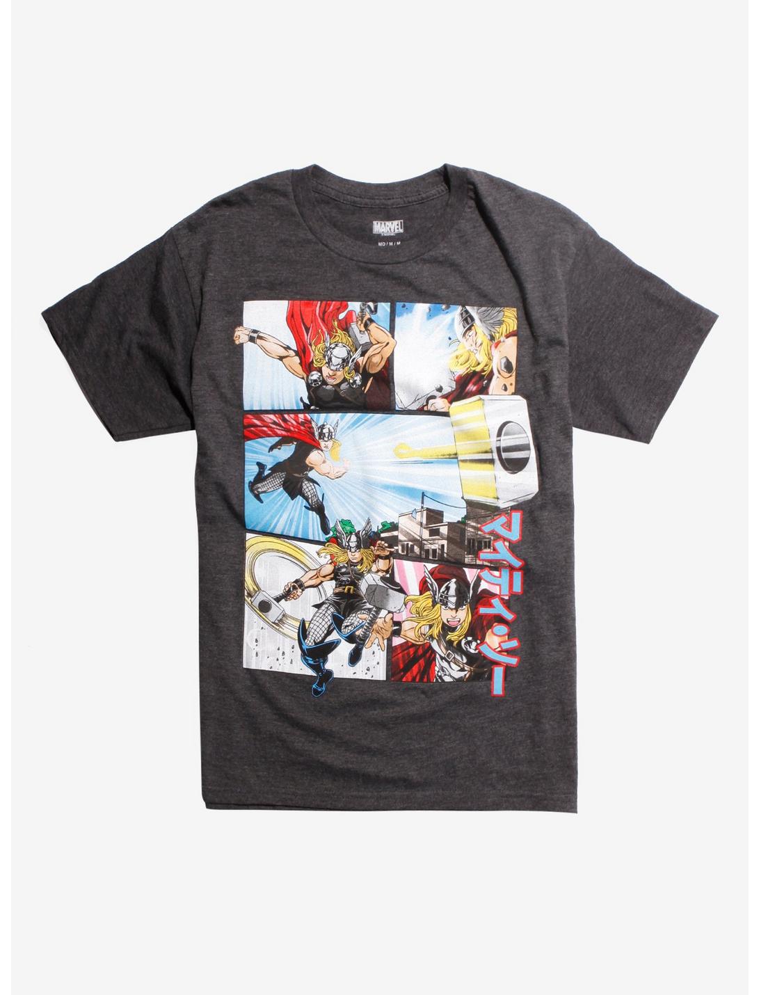 Marvel Thor Anime T-Shirt Hot Topic Exclusive, GREY, hi-res