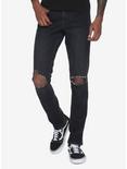 XXX RUDE 32 Inch Inseam Faded Black Ultra Destructed Skinny Jeans, BLACK, hi-res