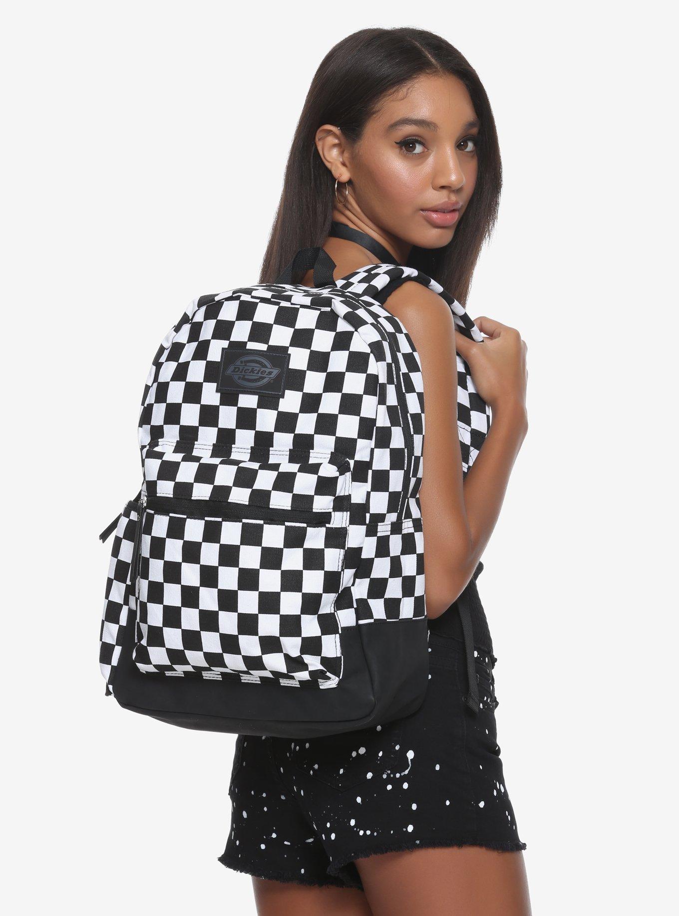 Dickies black and outlet white checkered backpack