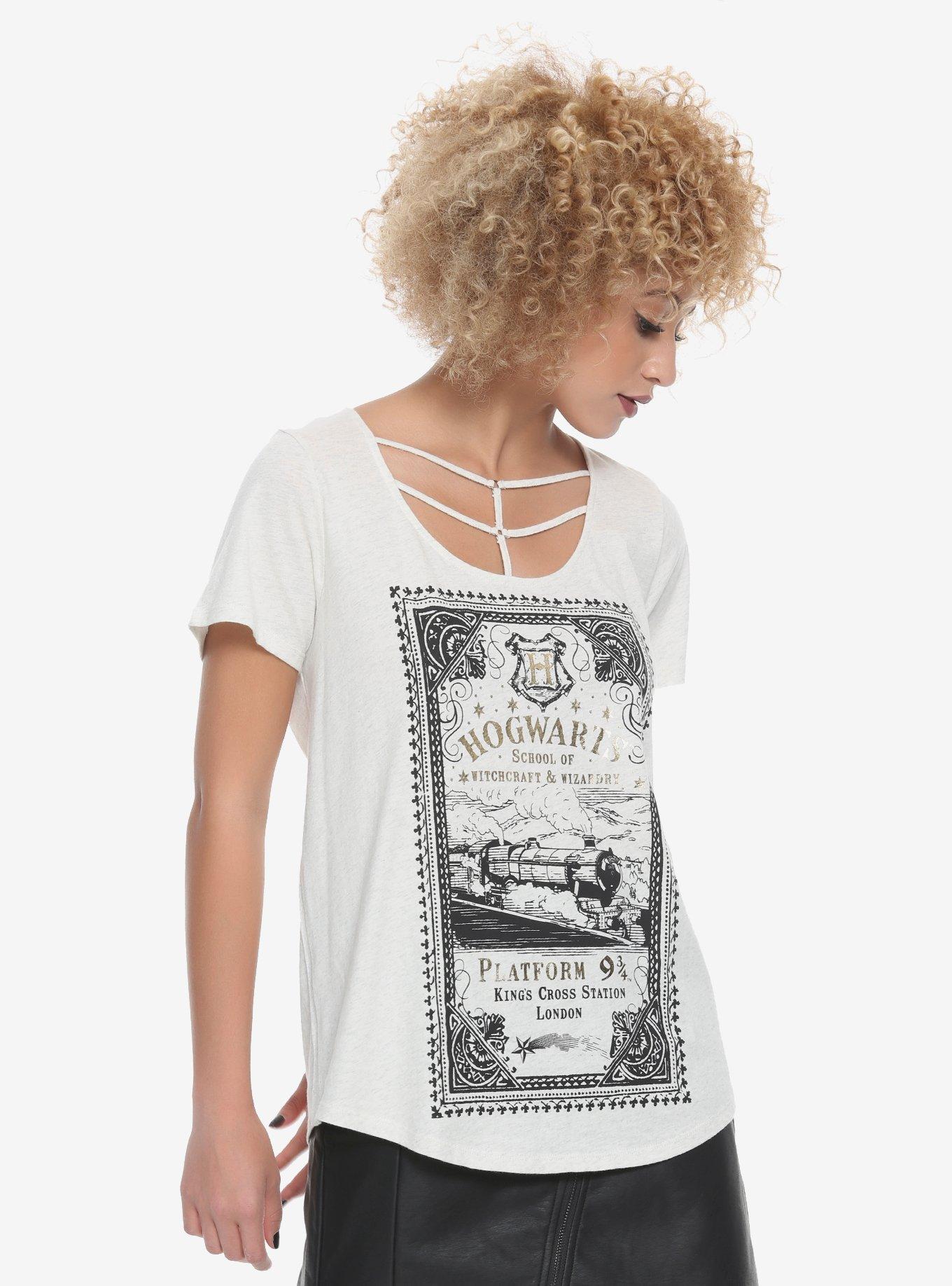 Harry Potter Hogwarts Express Ticket Girls Fashion Top, OATMEAL HEATHER, hi-res