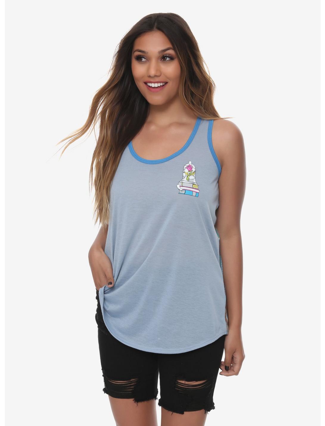 Disney Beauty And The Beast Library Girls Tank Top, BLUE, hi-res