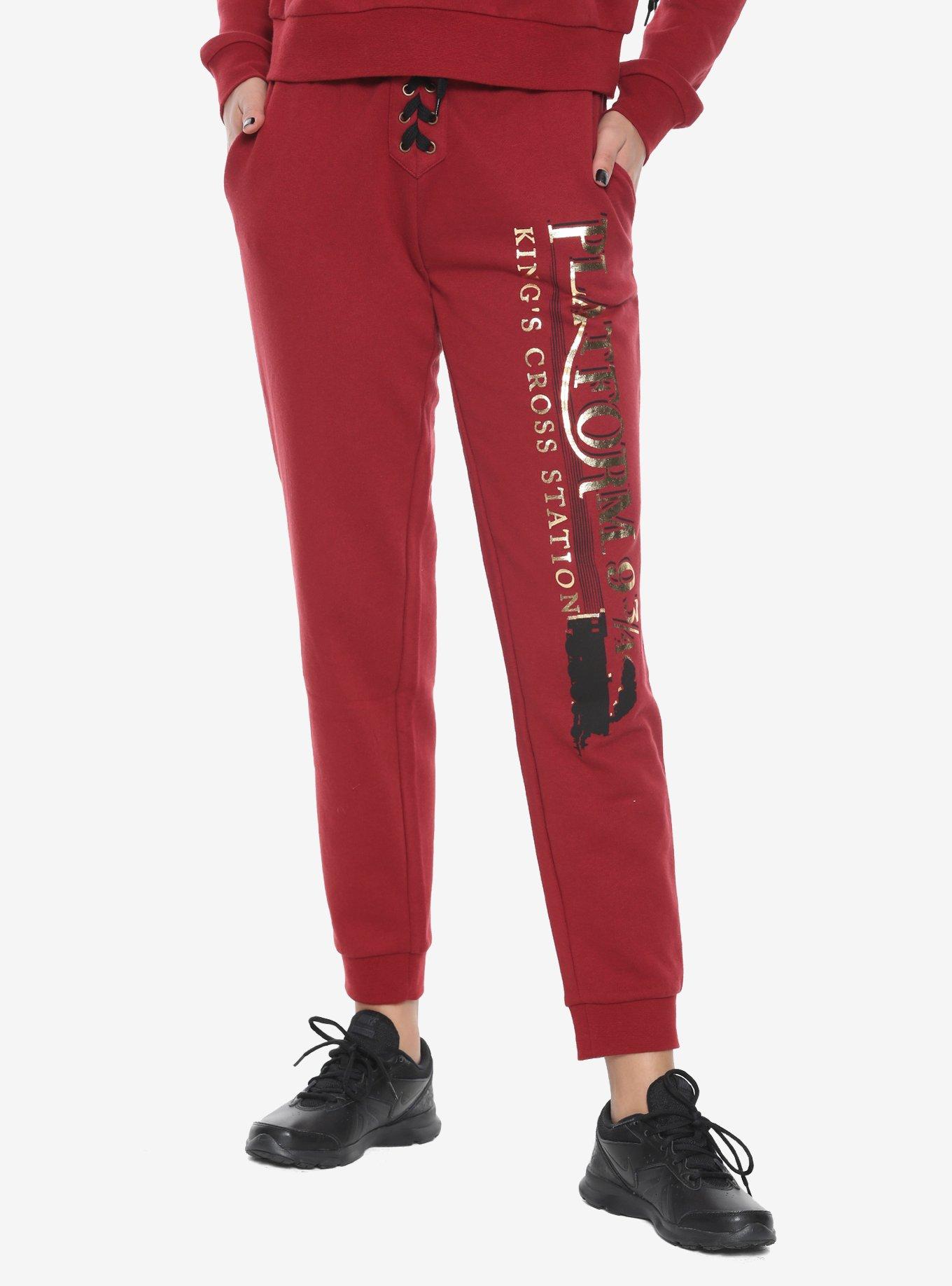 Harry Potter Hogwarts Express Girls Jogger Pants, BURGUNDY, hi-res