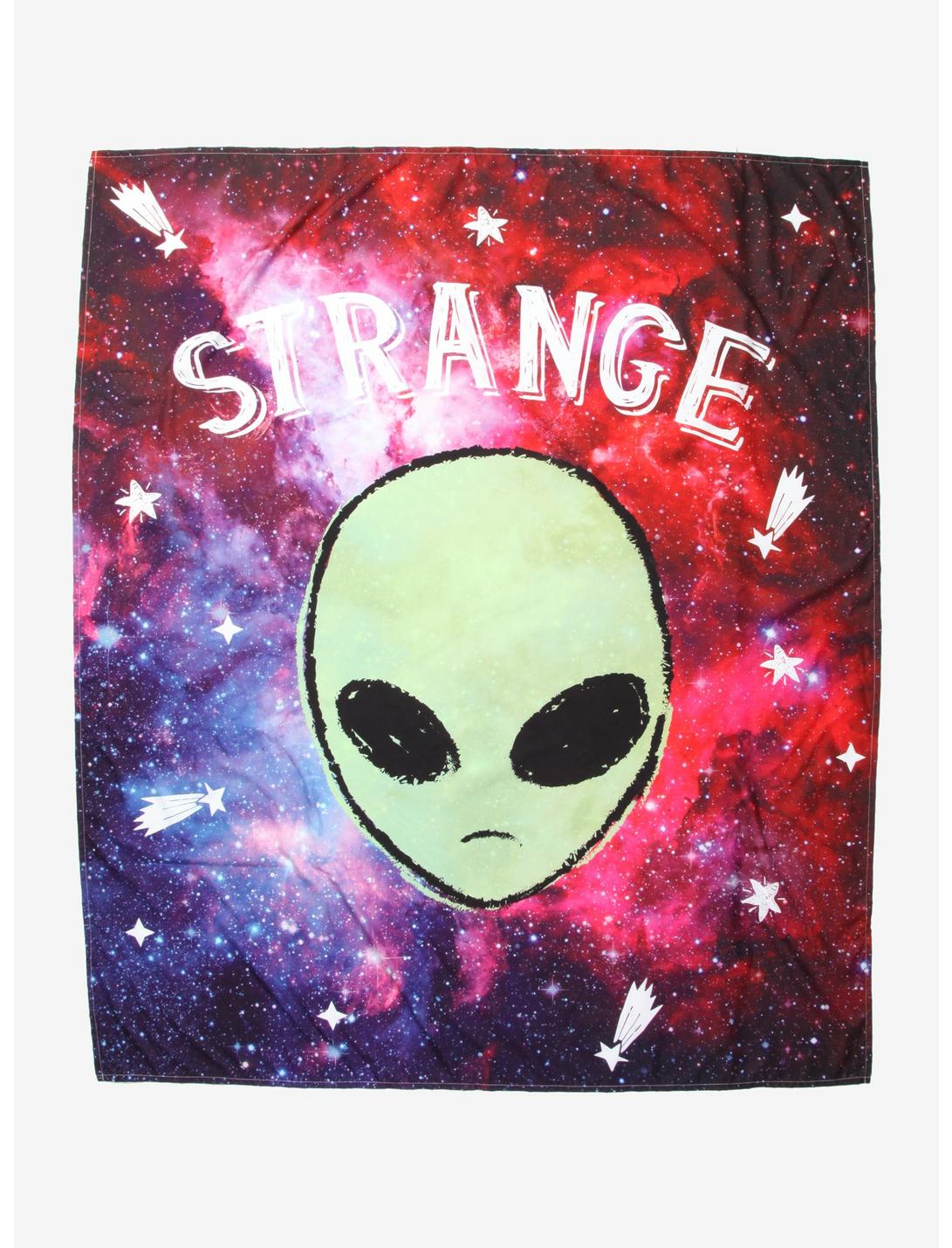 Galaxy Print Strange Alien Head Wall Tapestry, , hi-res