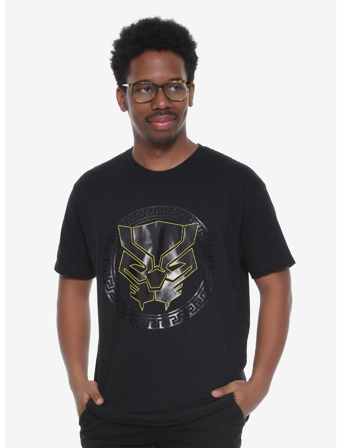 Marvel Black Panther Black Foil T-Shirt - BoxLunch Exclusive, BLACK, hi-res