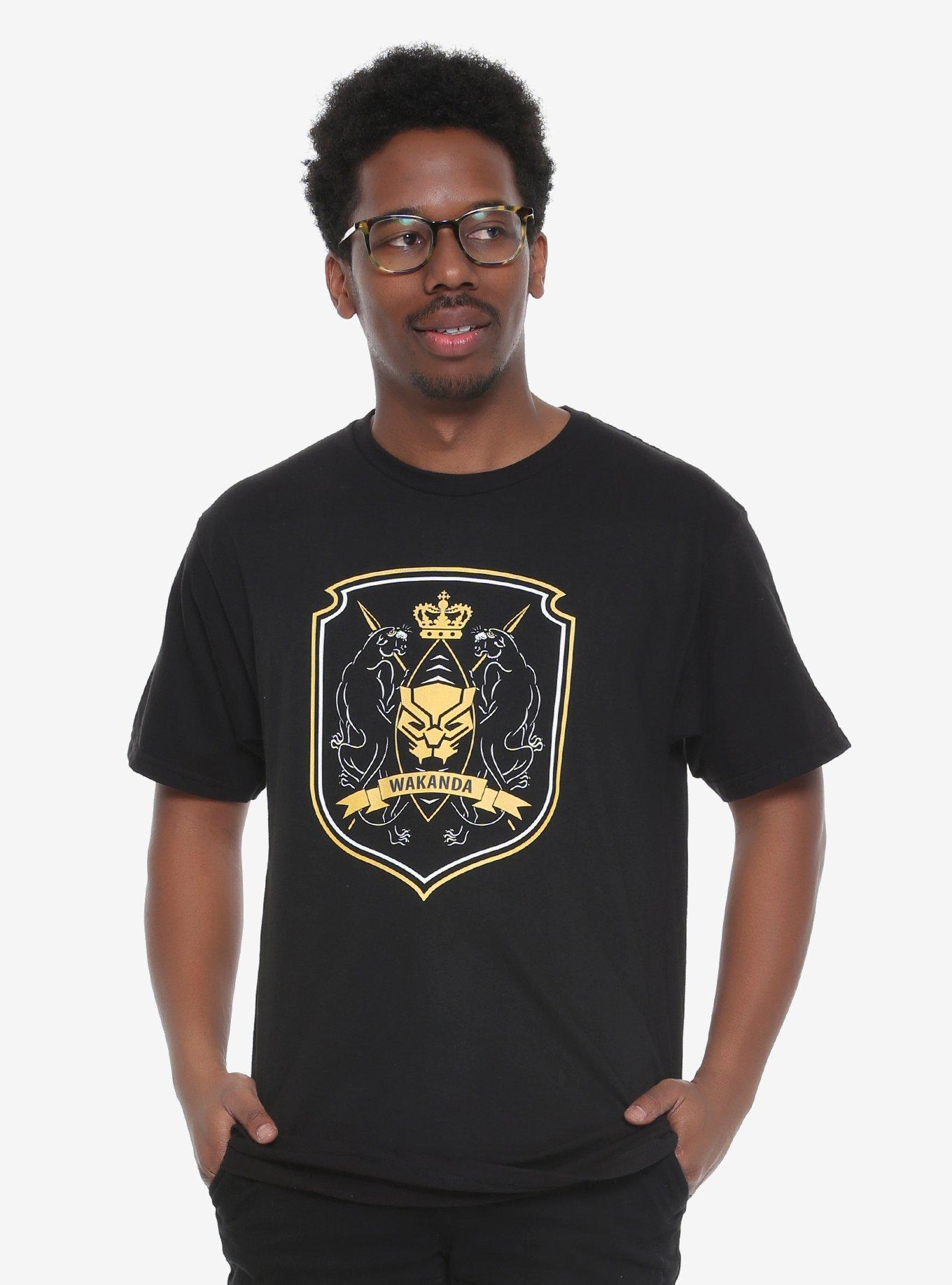 Marvel Black Panther Wakanda Crest T-Shirt - BoxLunch Exclusive, BLACK, hi-res