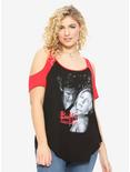 Buffy The Vampire Slayer Buffy & Angel Girls Cold Shoulder Raglan Plus Size, BLACK, hi-res
