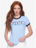 Marvel Thor God Of Thunder Womens Ringer Tee - BoxLunch Exclusive, BLUE, hi-res