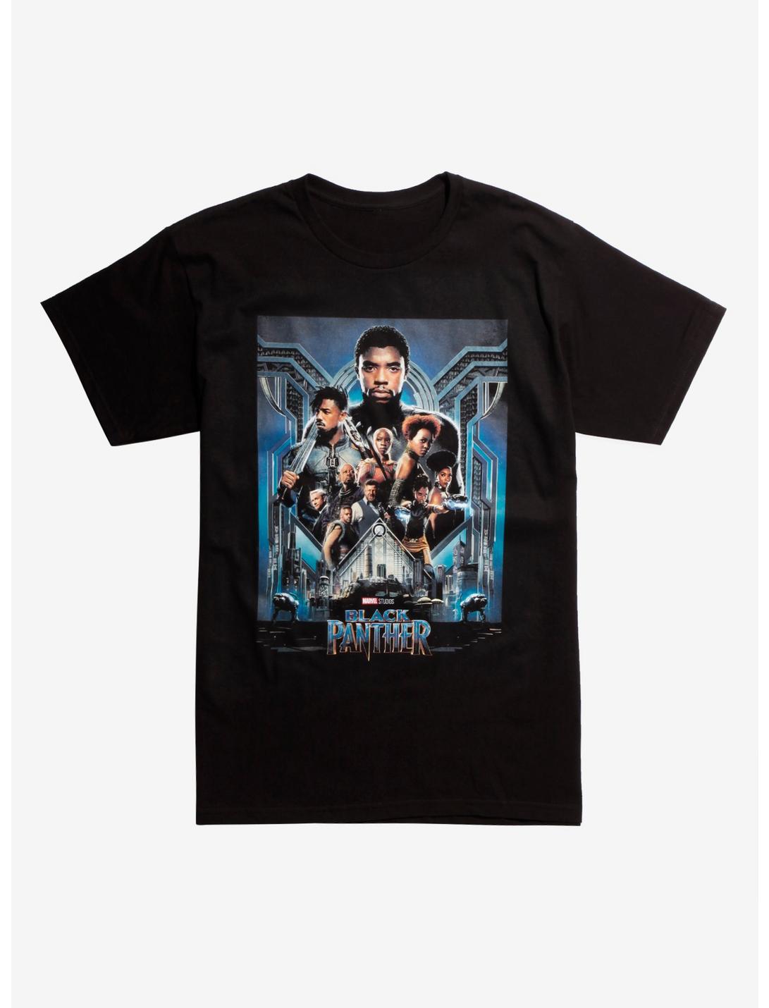 Marvel Black Panther Poster T-Shirt Hot Topic Exclusive, BLACK, hi-res
