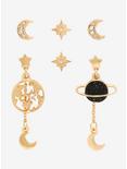 Earth Moon & Saturn Dangle Earring Set - BoxLunch Exclusive, , hi-res