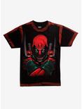 Marvel Deadpool Big Face Red Wash T-Shirt Hot Topic Exclusive, RED, hi-res