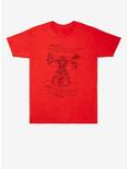 Marvel Deadpool Vitruvian Man T-Shirt Hot Topic Exclusive, RED, hi-res