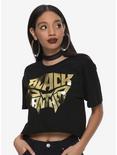 Marvel Black Panther Foil Logo Girls Crop Top, GOLD, hi-res
