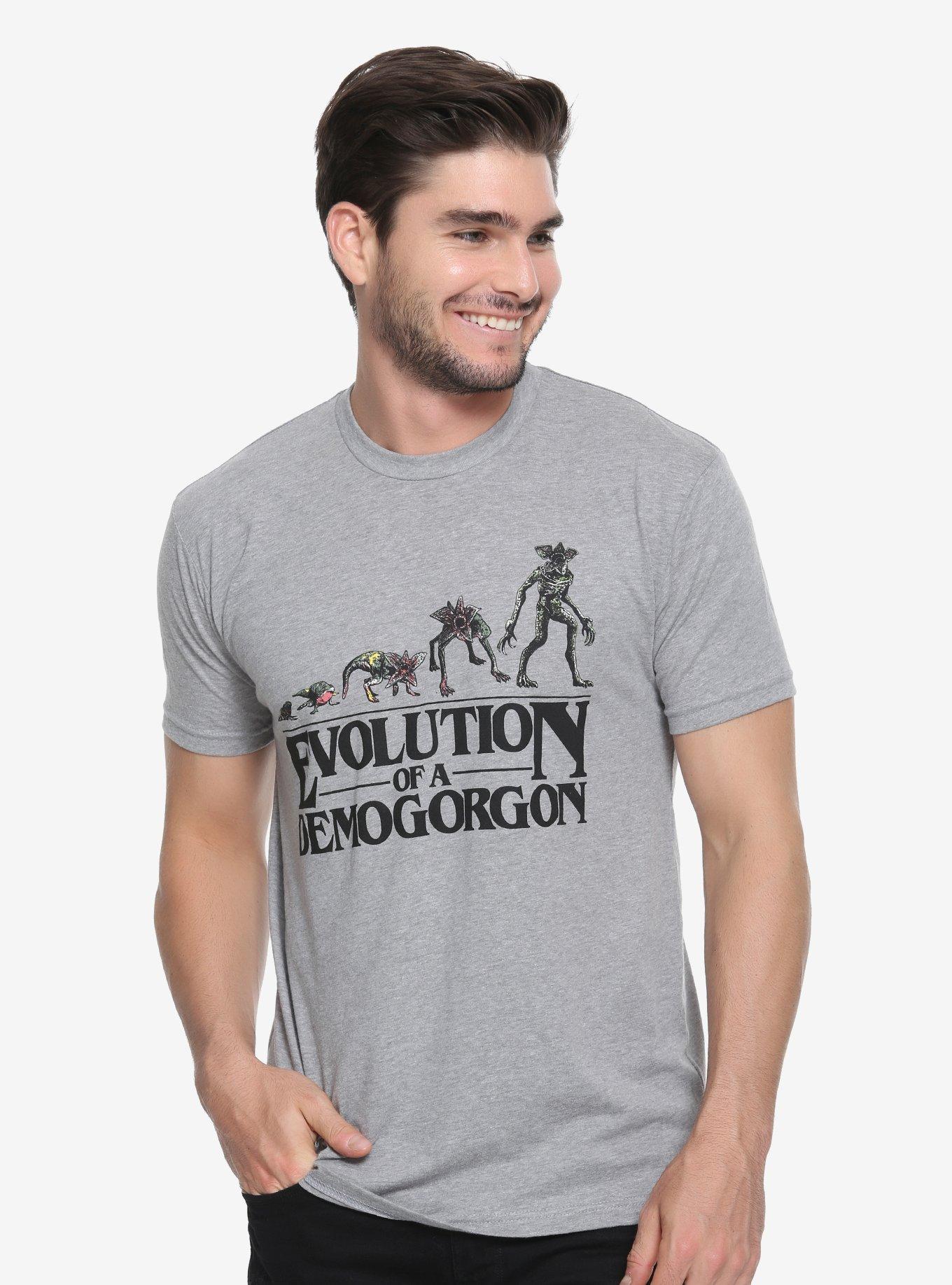 Stranger Things Demogorgon Evolution T-Shirt - BoxLunch Exclusive, GREY, hi-res