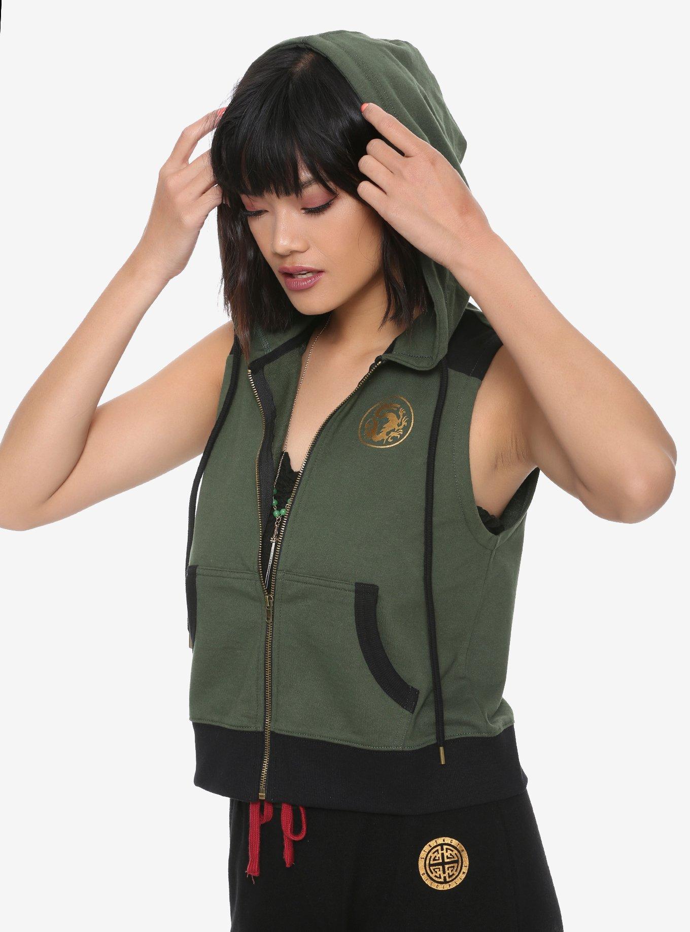 Her Universe Destination Disney Mulan Green Hoodie Vest, DARK GREEN, hi-res