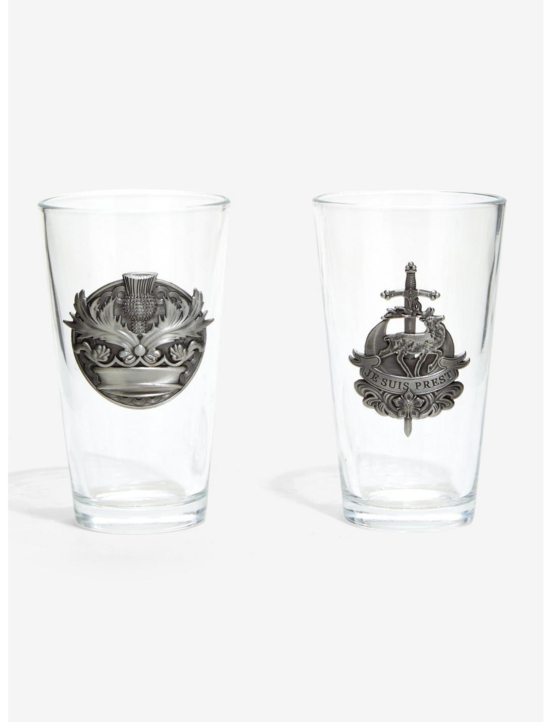 Outlander Metal Emblem Pint Glass Set, , hi-res