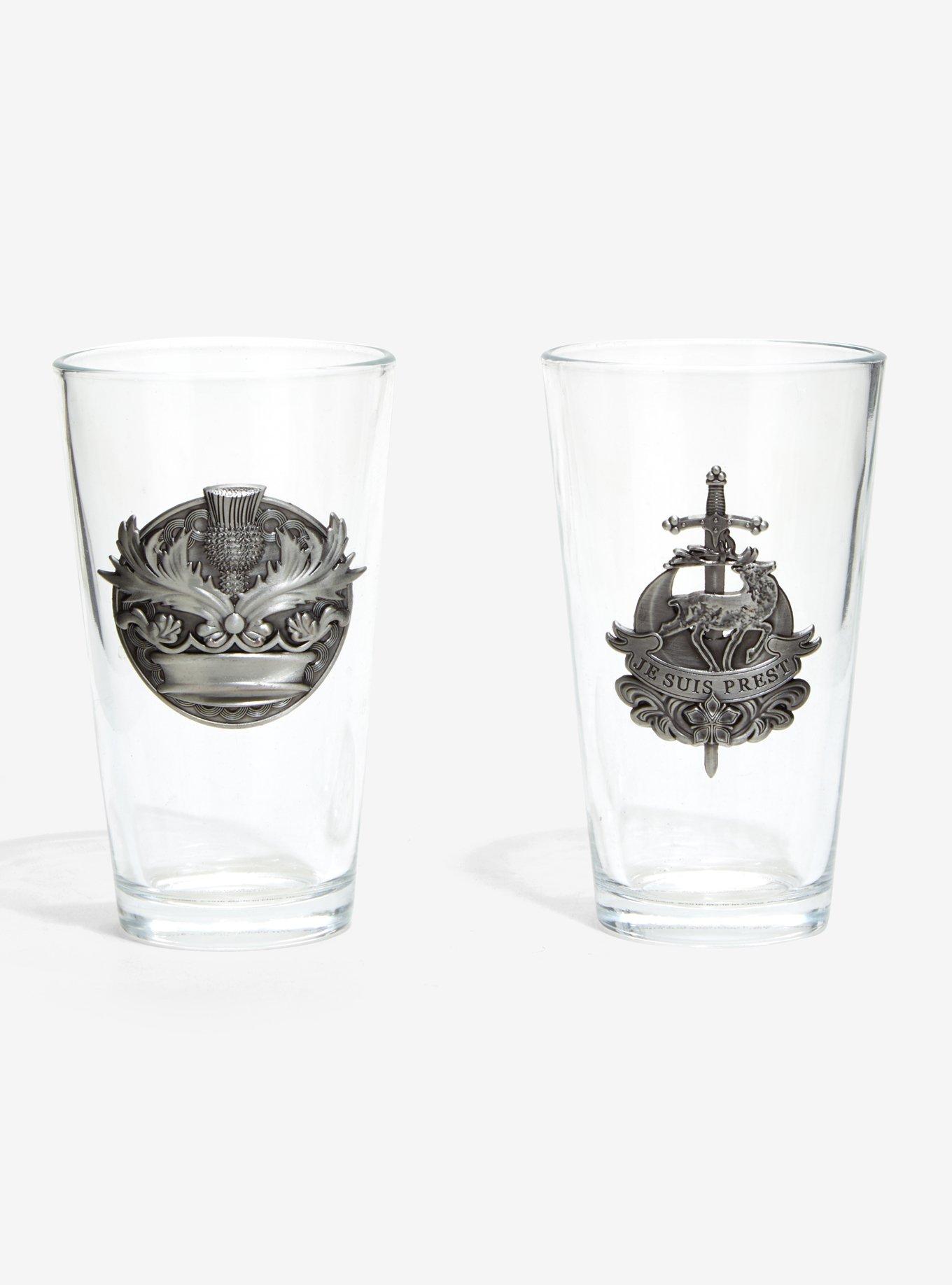 Outlander Metal Emblem Pint Glass Set, , hi-res