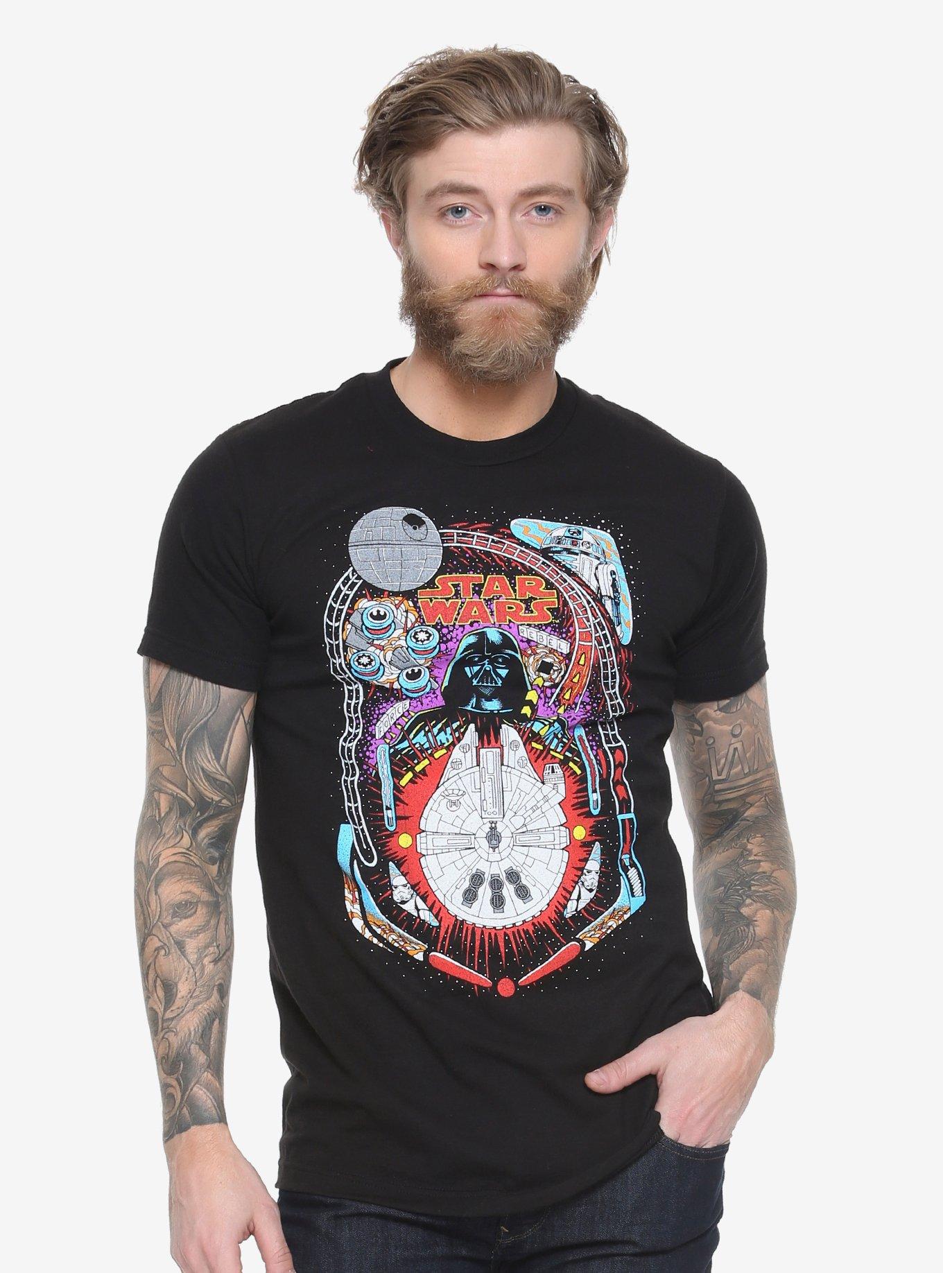 Star Wars Pinball T-Shirt - BoxLunch Exclusive, BLACK, hi-res