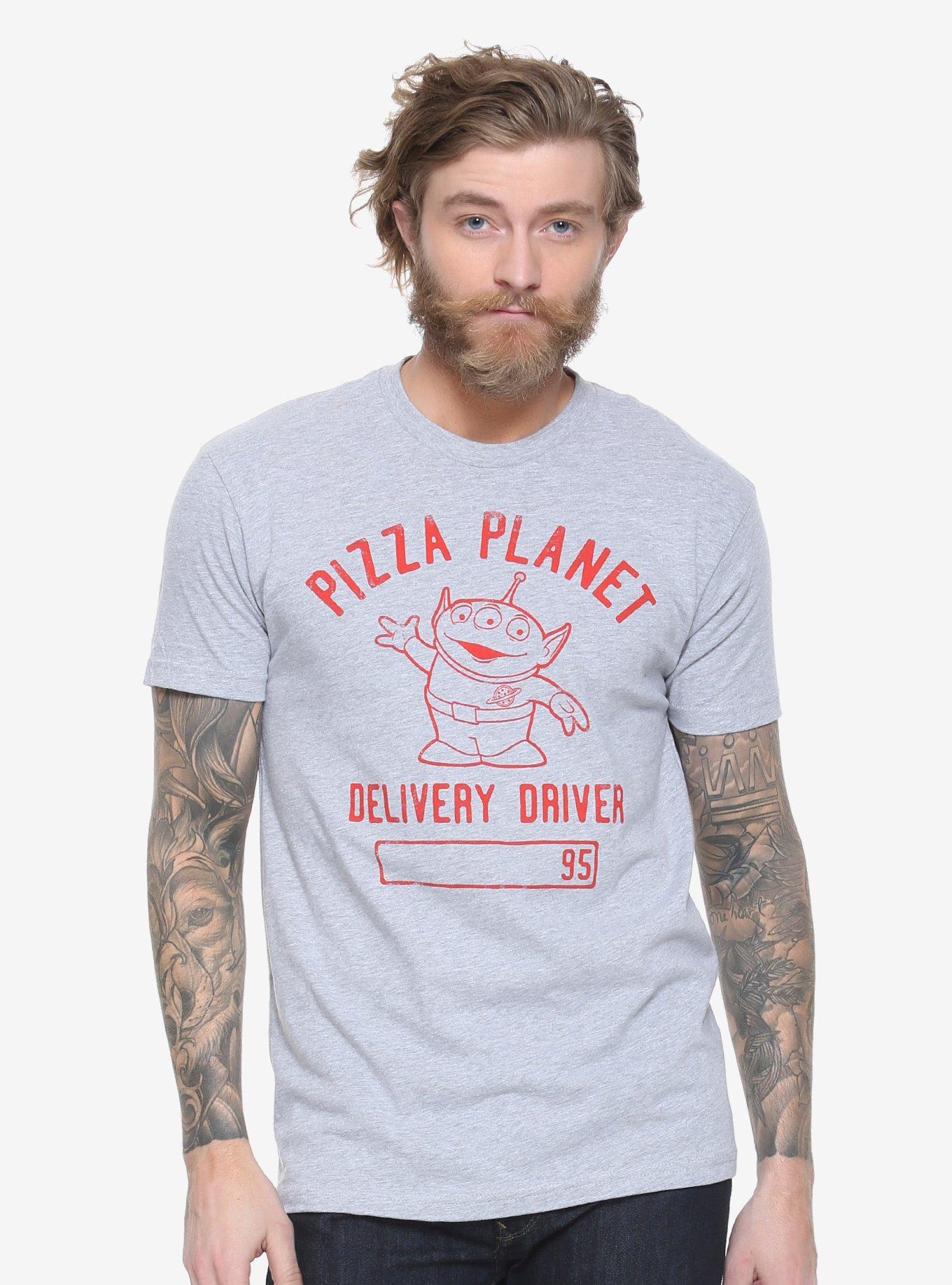 Disney Pixar Toy Story Pizza Planet Driver T-Shirt - BoxLunch Exclusive, GREY, hi-res