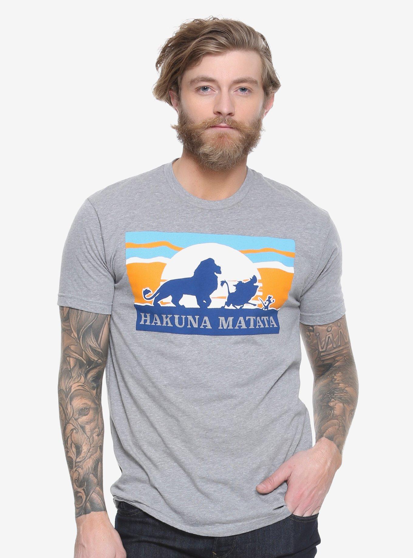 Disney The Lion King Hakuna Matata Silhouette T-Shirt - BoxLunch Exclusive, GREY, hi-res