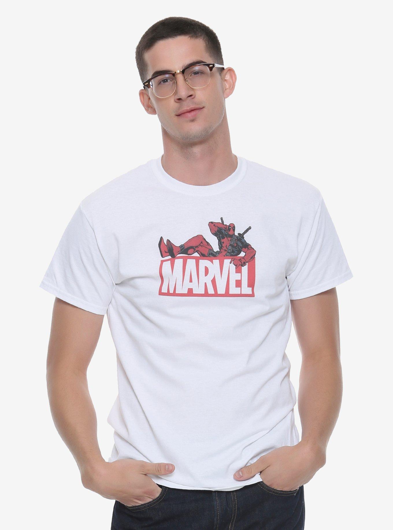 Marvel Deadpool Comic Logo T-Shirt - BoxLunch Exclusive, WHITE, hi-res