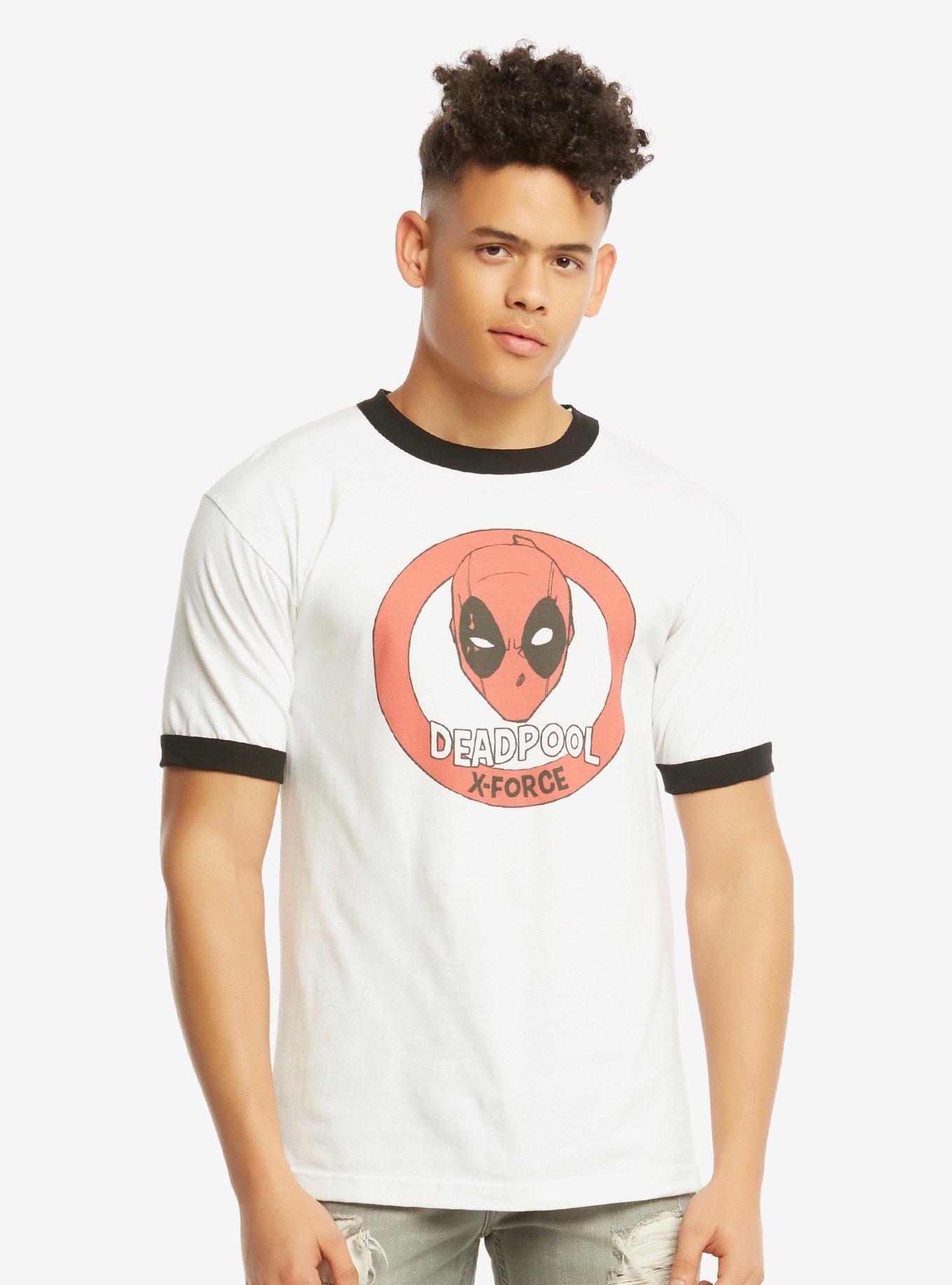 Marvel Deadpool X-Force Ringer T-Shirt - BoxLunch Exclusive, WHITE, hi-res